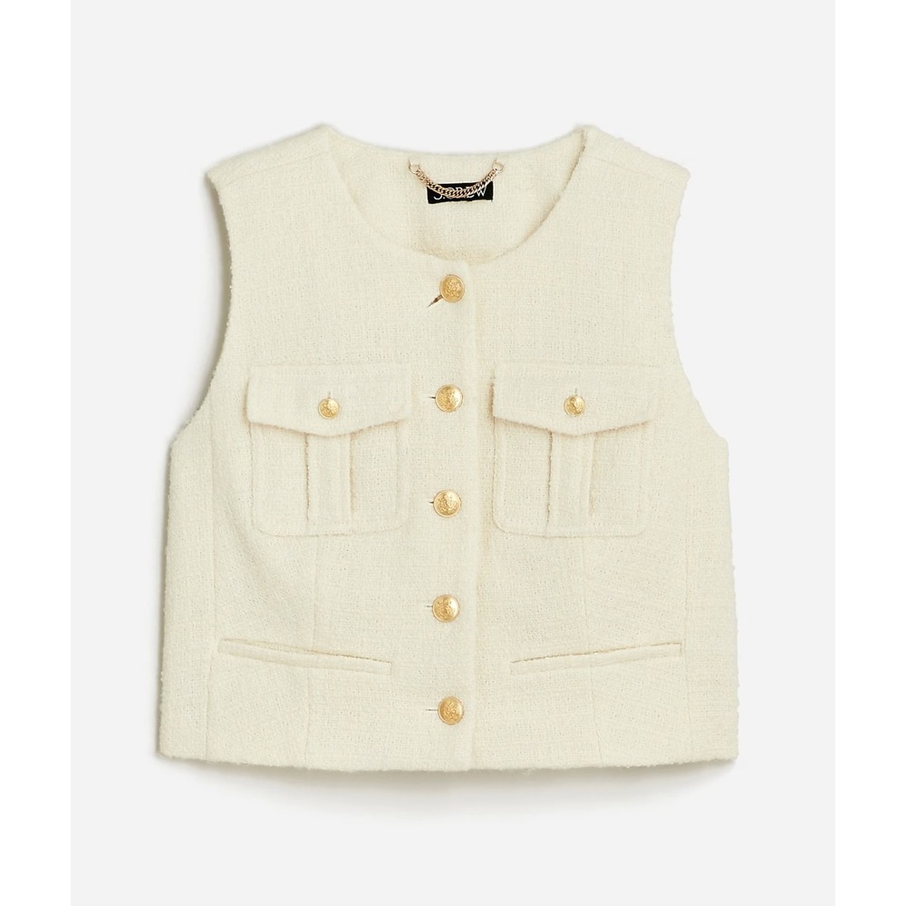 J. Crew Womens Tweed Lady Vest Size 12 Old Money Preppy Nautical